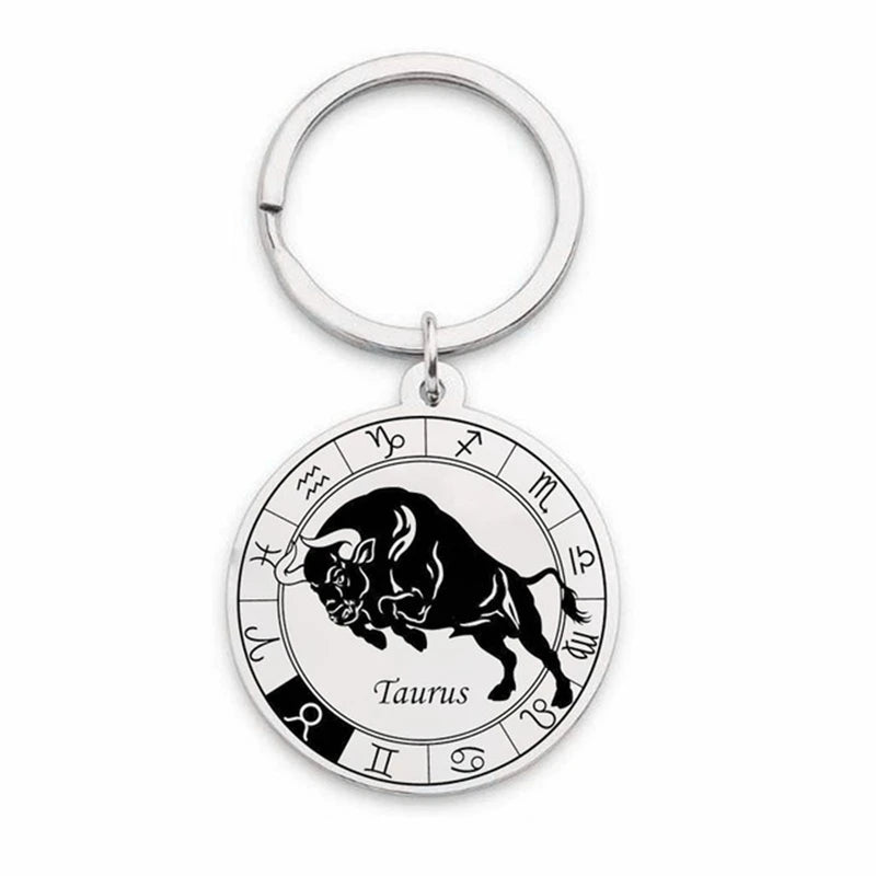 12 Zodiac Sign Constellation Keychain