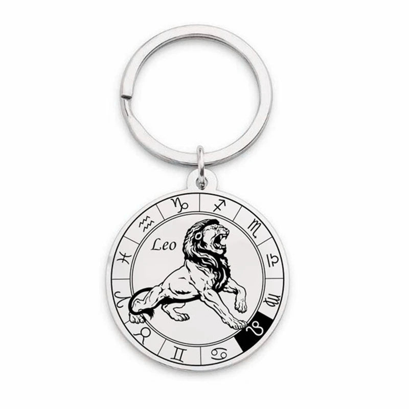 12 Zodiac Sign Constellation Keychain