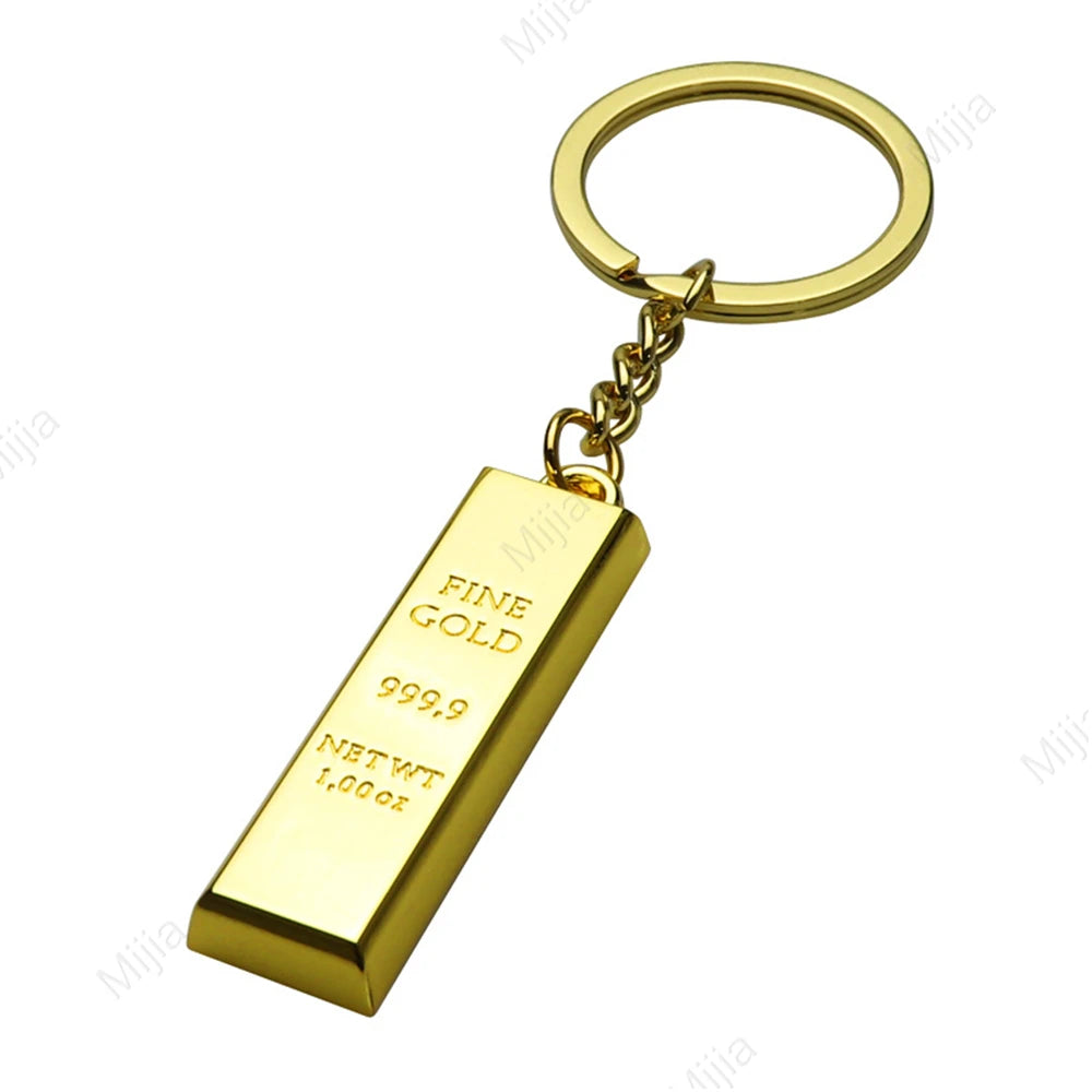 Gold Bar Keychain – Luxury Faux Ingot Key Ring