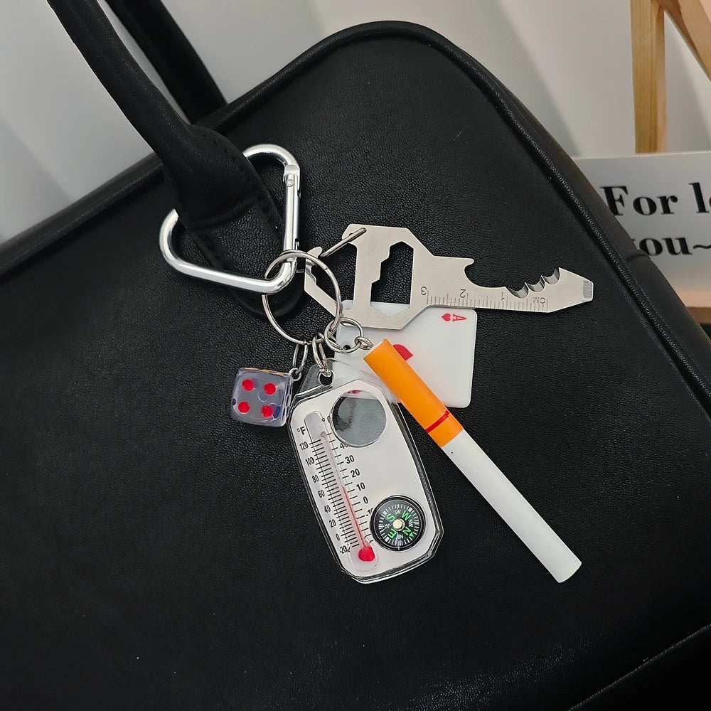 Las Vegas Dice Keychain – Black Eight Fruit Machine Poker Pendant