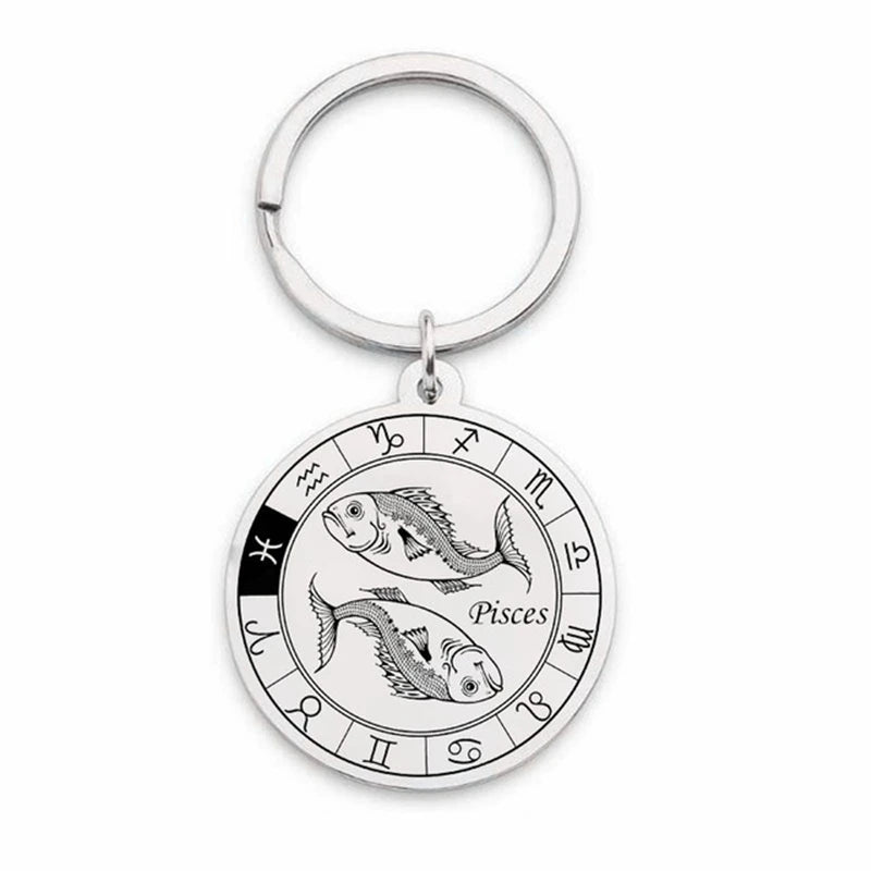 12 Zodiac Sign Constellation Keychain