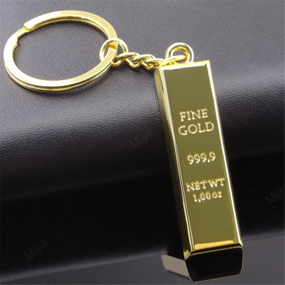 Gold Bar Keychain – Luxury Faux Ingot Key Ring