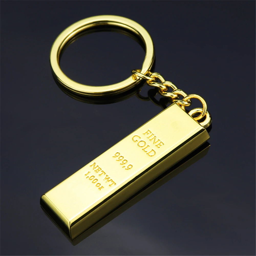 Gold Bar Keychain – Luxury Faux Ingot Key Ring