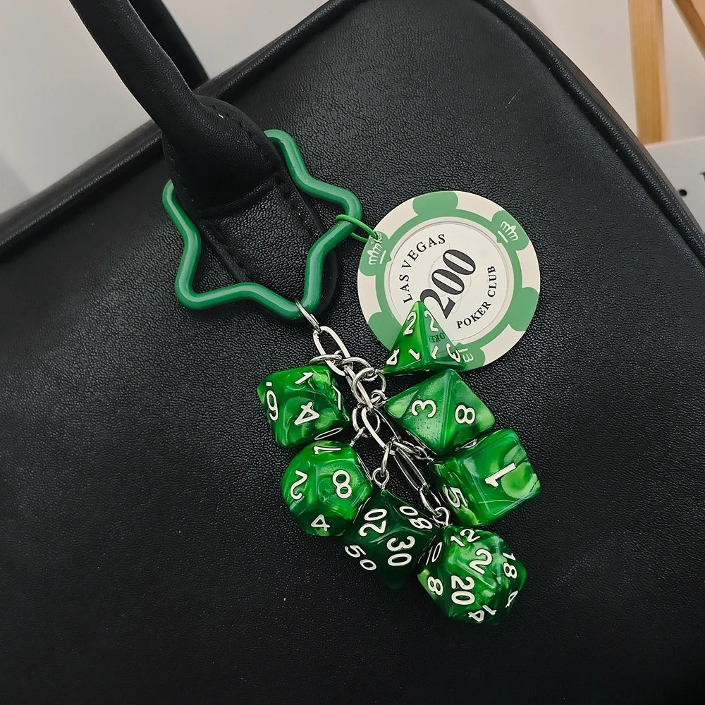 Las Vegas Dice Keychain – Black Eight Fruit Machine Poker Pendant