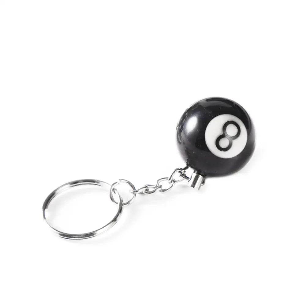 Black No 8 Billiard Keychain