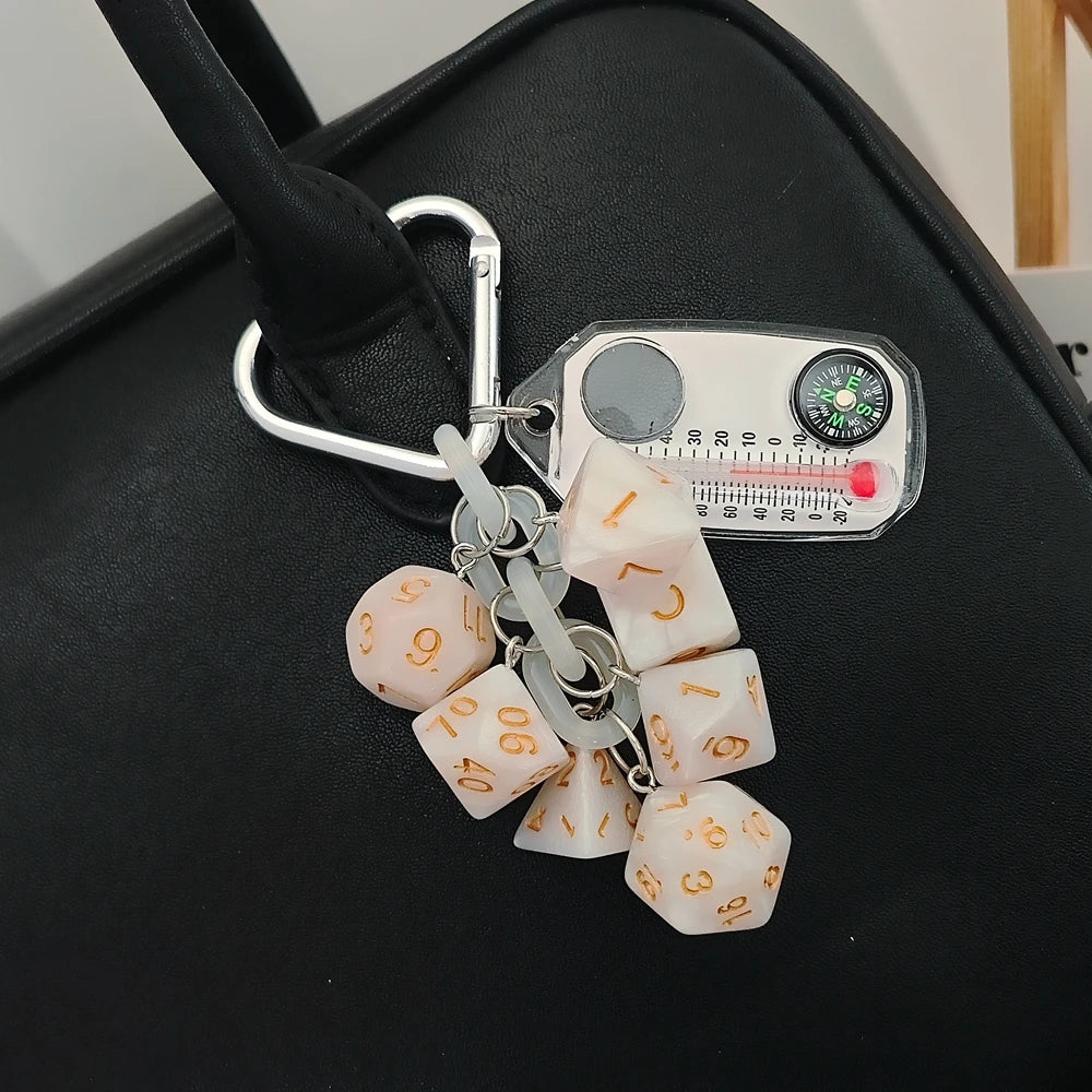 Las Vegas Dice Keychain – Black Eight Fruit Machine Poker Pendant