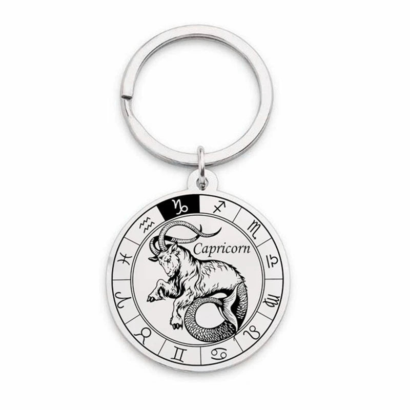 12 Zodiac Sign Constellation Keychain