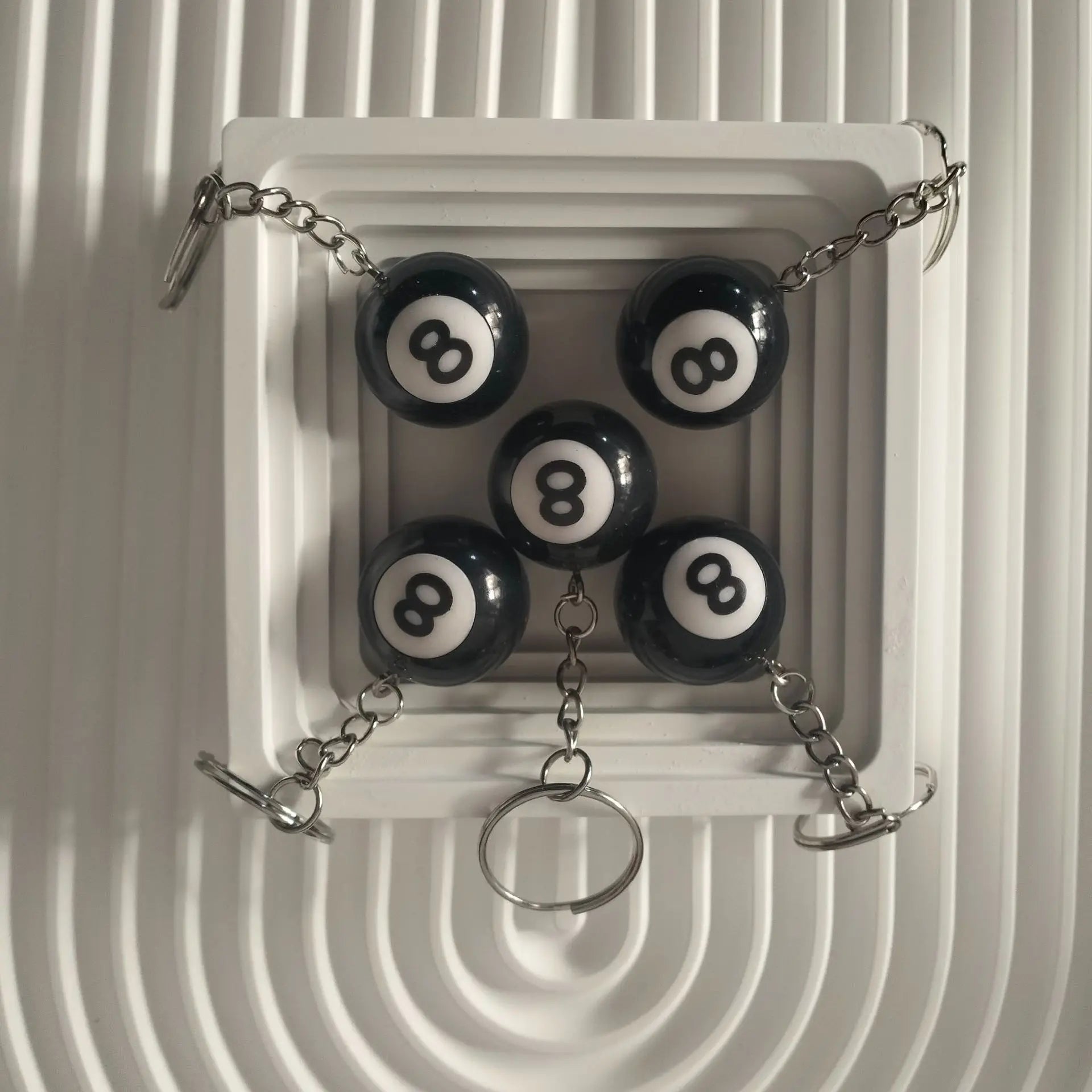 Black No 8 Billiard Keychain