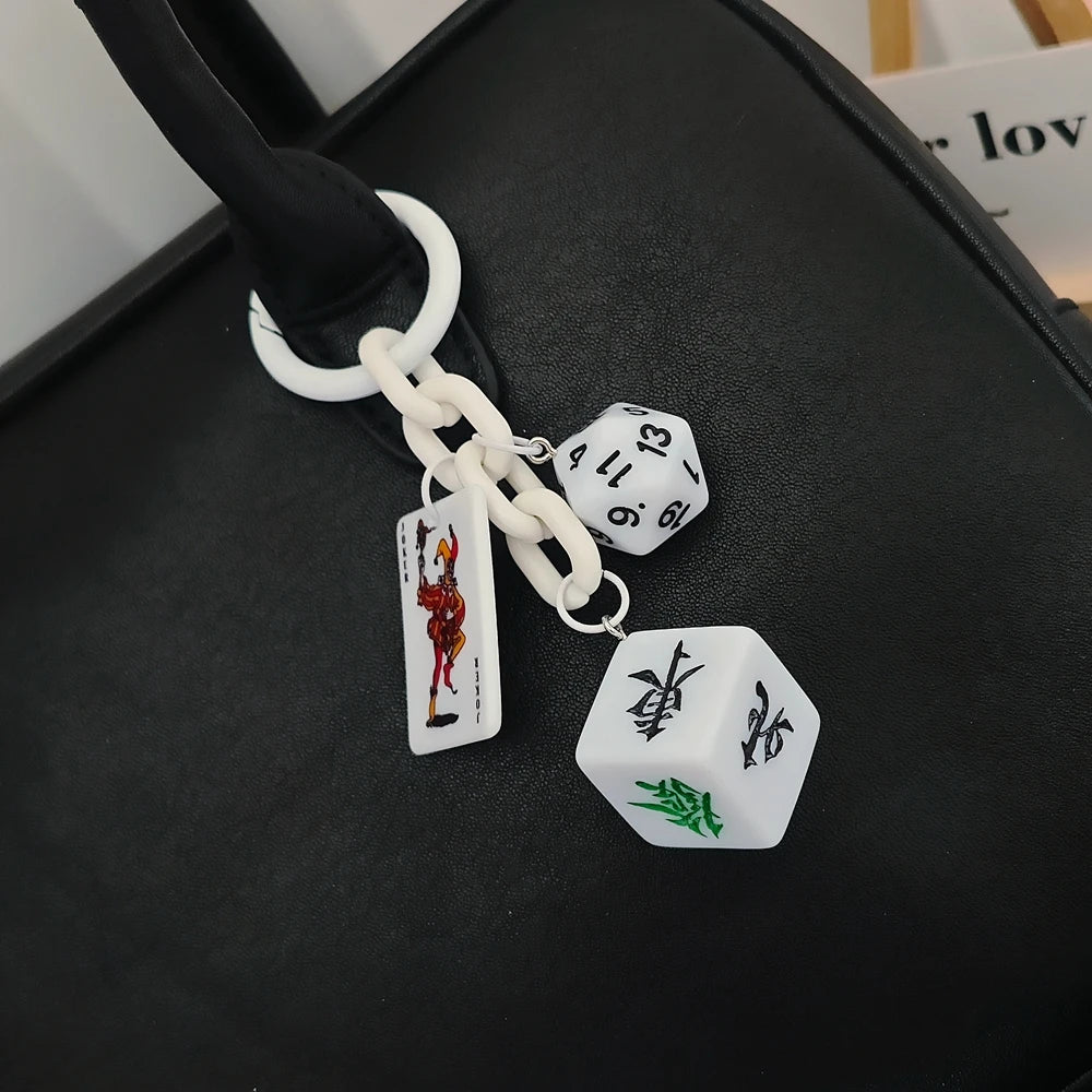 Las Vegas Dice Keychain – Black Eight Fruit Machine Poker Pendant