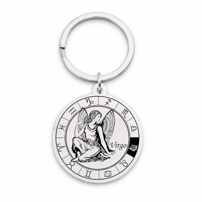 12 Zodiac Sign Constellation Keychain