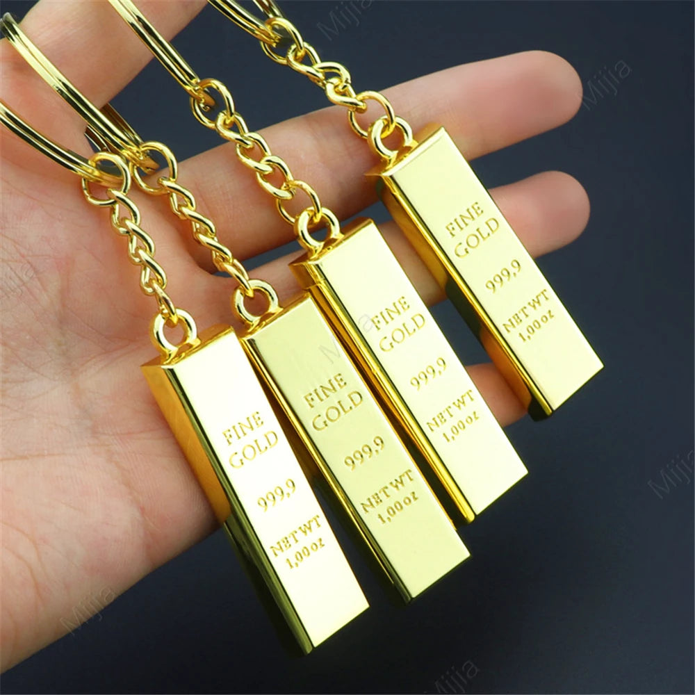 Gold Bar Keychain – Luxury Faux Ingot Key Ring
