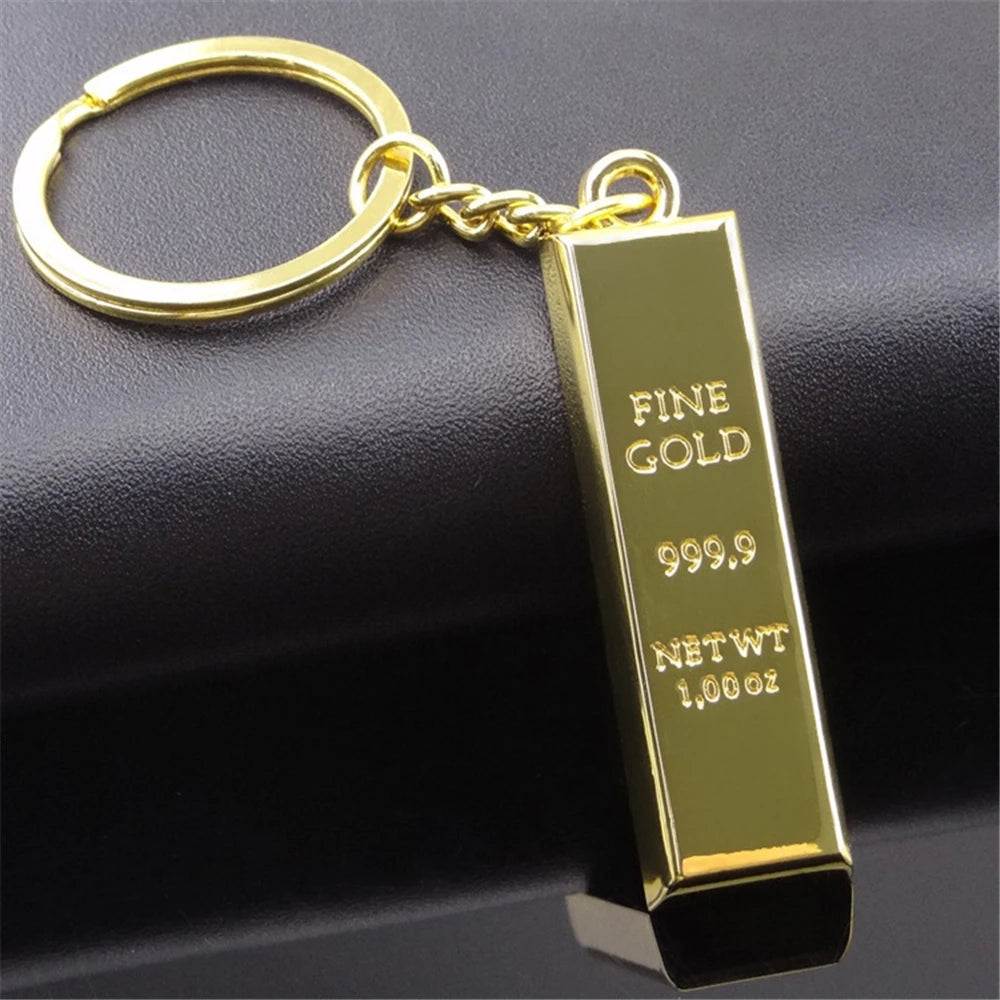 Gold Bar Keychain – Luxury Faux Ingot Key Ring