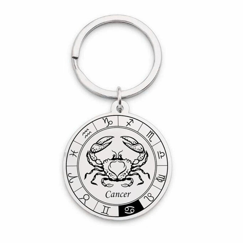 12 Zodiac Sign Constellation Keychain
